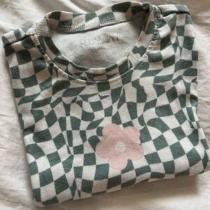 Harlow Green and Pink Checkered Tee